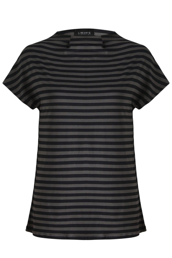 Forudbestilling - Liberte - Alma-Top - Dark Grey Black Stripe Bluser 