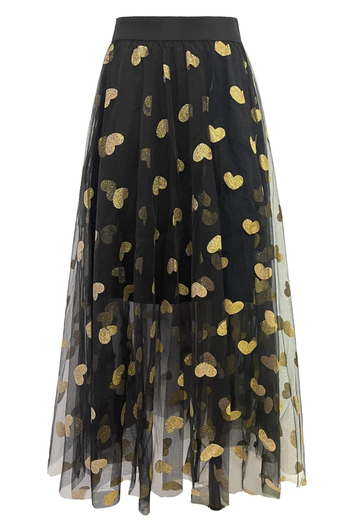 Liberte - Tulle-Heart-Skirt - Black Gold Heart