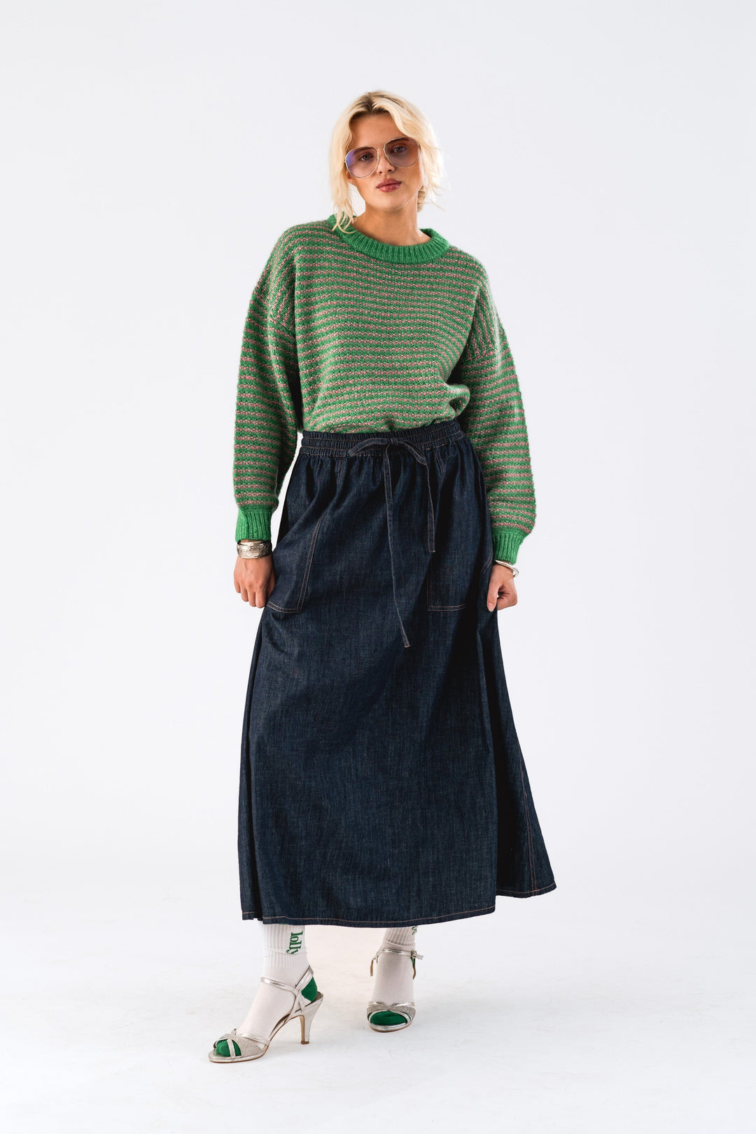 Forudbestilling - Lollys Laundry - Akanell Maxi Skirt - 20 Blue Nederdele 