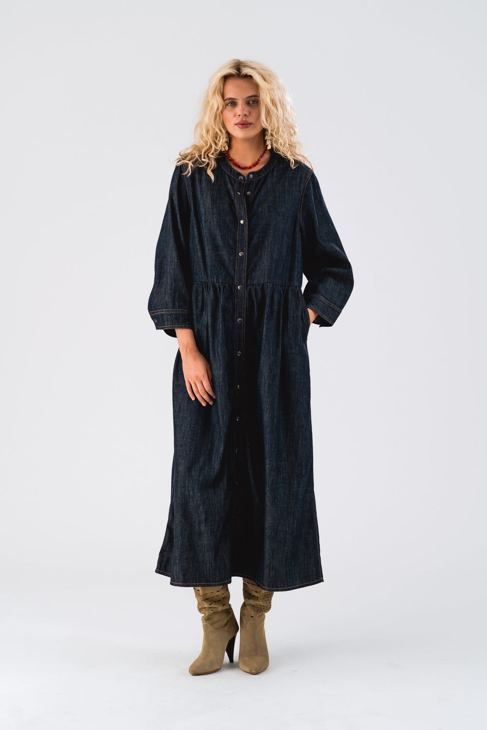 Forudbestilling - Lollys Laundry - Aliyall Maxi Dress Ls - 20 Blue Kjoler 