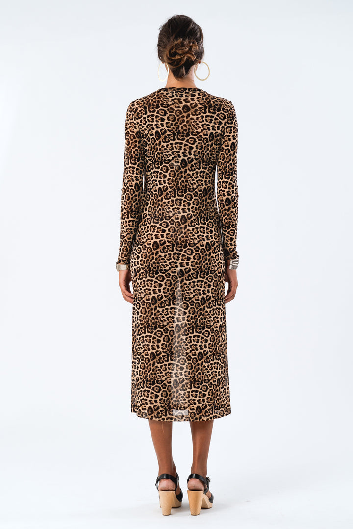 Forudbestilling - Lollys Laundry - Loganll Maxi Dress Ls - 72 Leopard Print Kjoler 