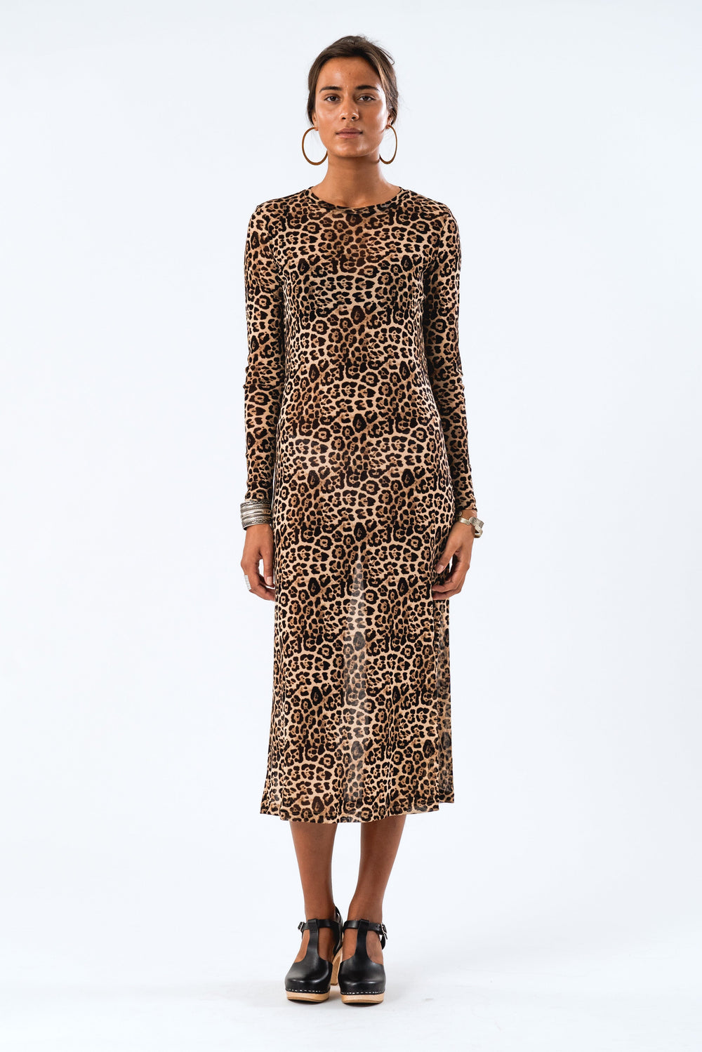 Forudbestilling - Lollys Laundry - Loganll Maxi Dress Ls - 72 Leopard Print Kjoler 