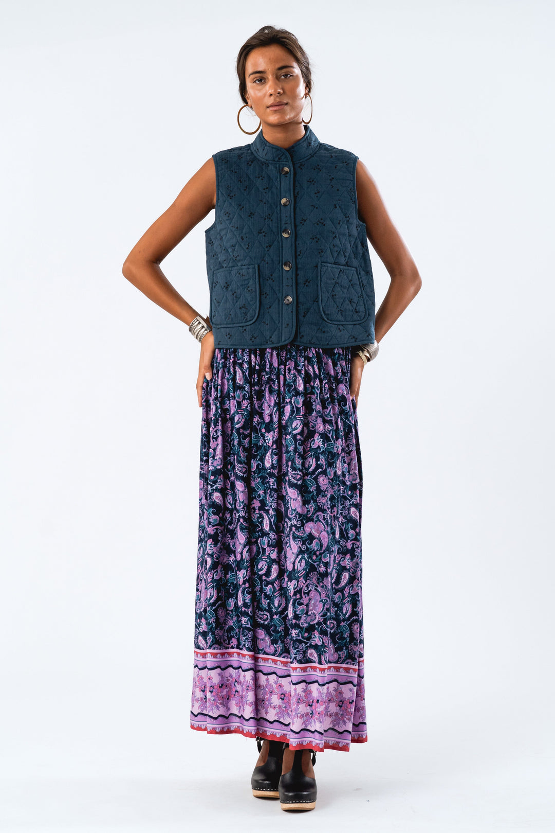 Forudbestilling - Lollys Laundry - Sunsetll Maxi Skirt - 74 Flower Print Nederdele 