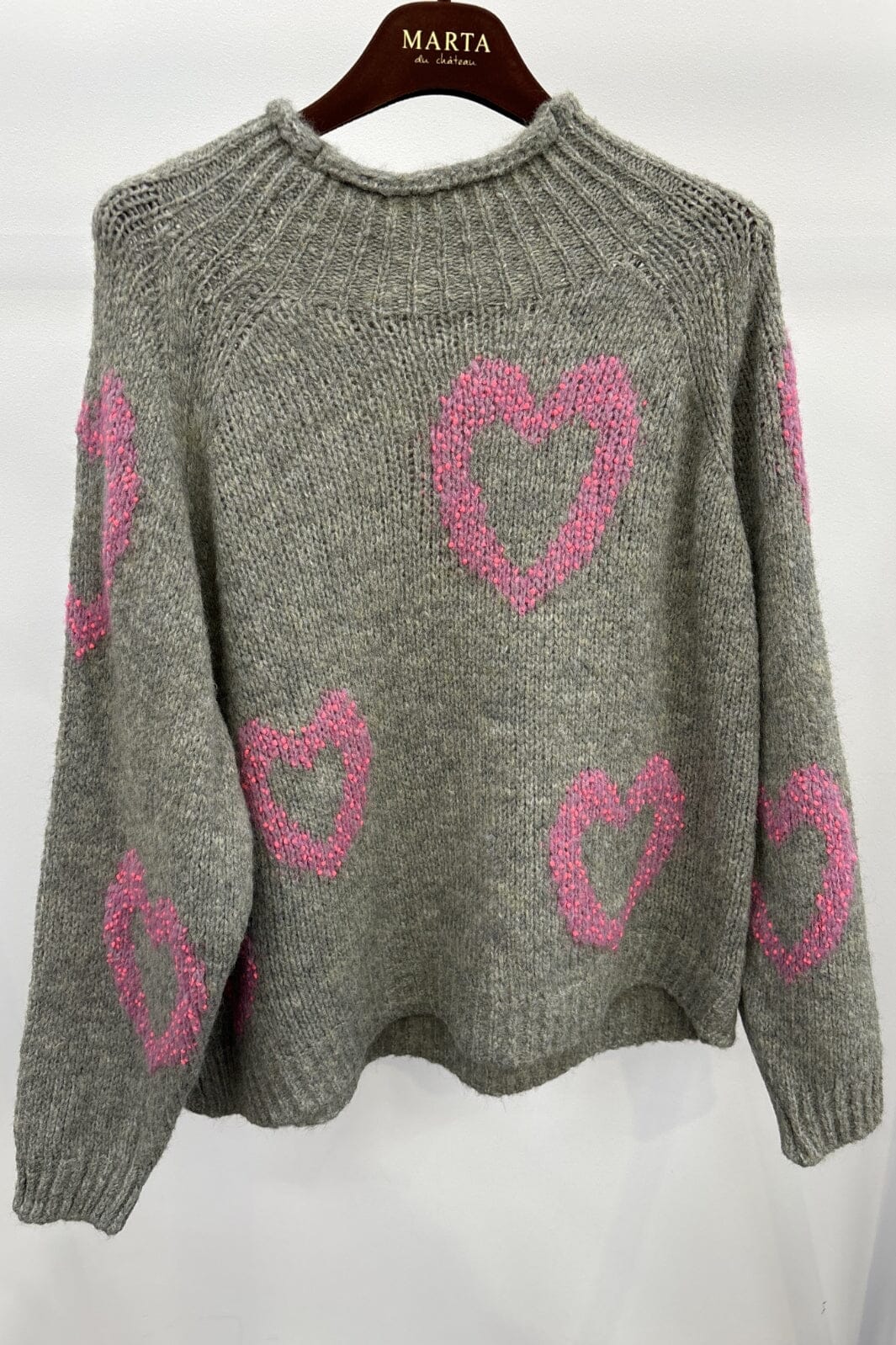 Forudbestilling - Marta Du Chateau - Mdccosette Knit 24561 - Salvia/Fuxia Strikbluser 