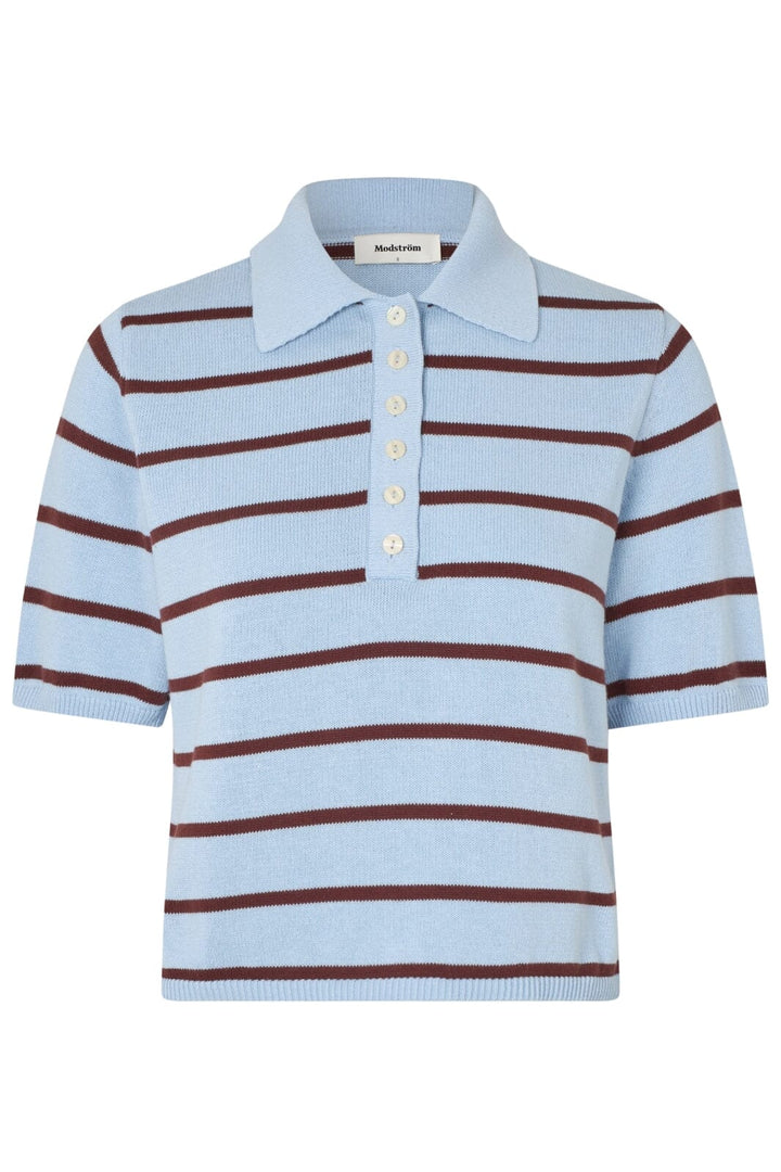 Modström - Malvamd Ss Stripe Polo 58746 - 11182 - Cashmere Blue Andorra Stripe