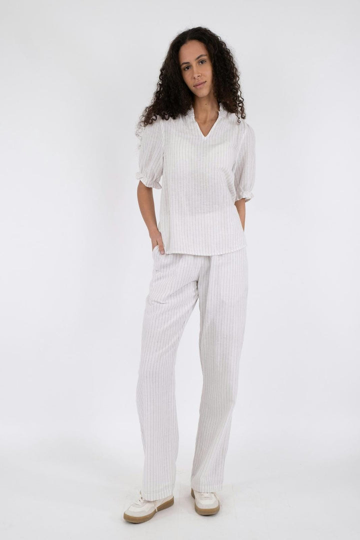 Neo Noir - Astra Simple Stripe Pants - Off White