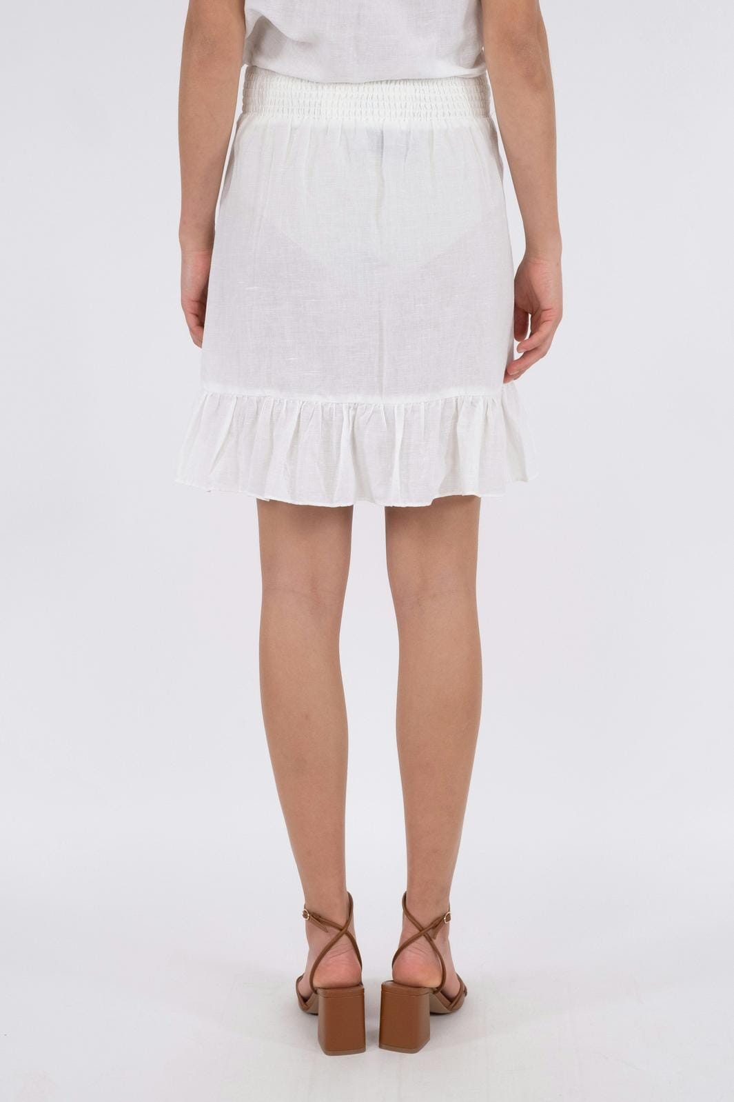 Neo Noir - Bekka Linen Skirt - White