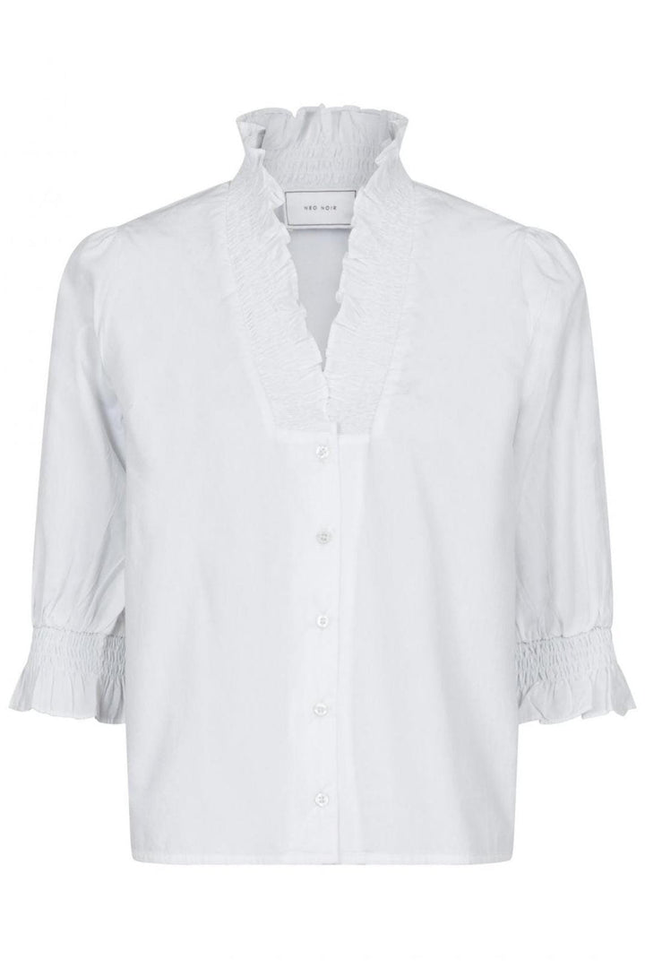 Forudbestilling - Neo Noir - Briony C Poplin Blouse - White Bluser 