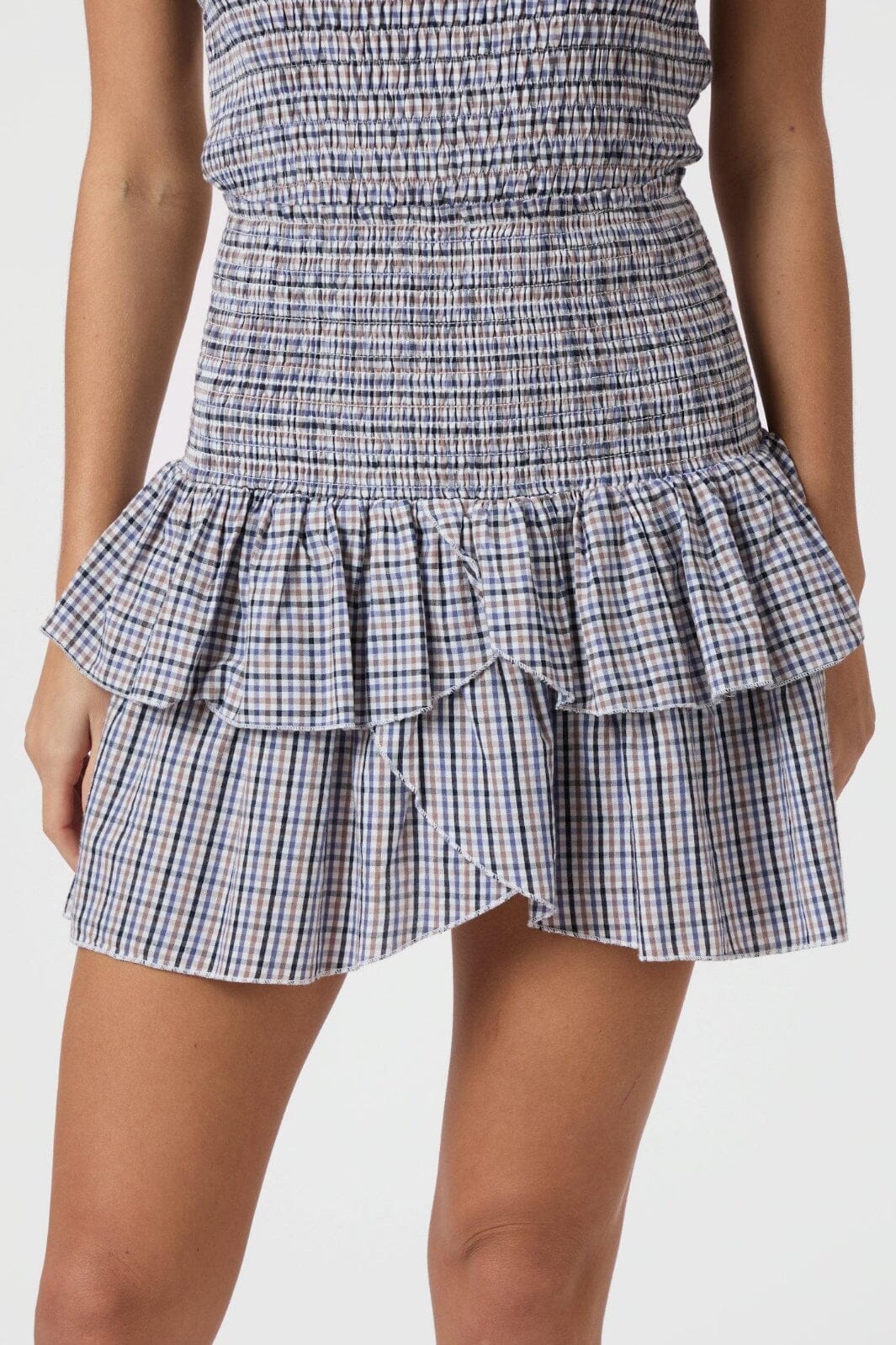 Neo Noir - Carin Double Check Skirt 165124 - 140 - Blue