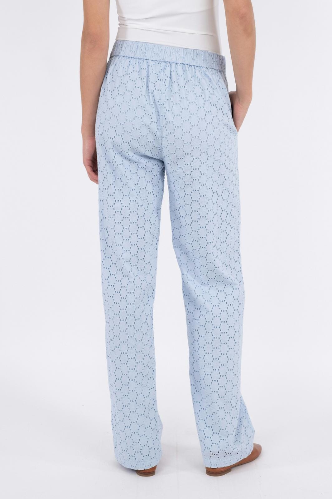 Neo Noir - Claira Broiderie Pants - Light Blue