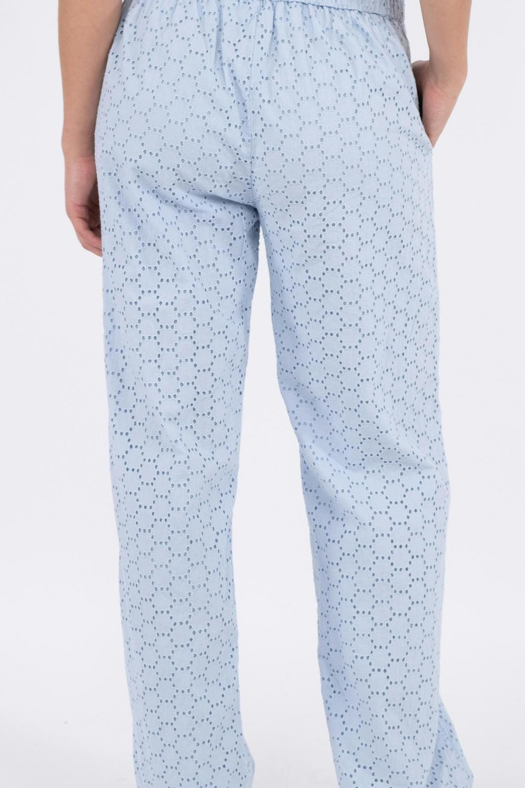 Neo Noir - Claira Broiderie Pants - Light Blue