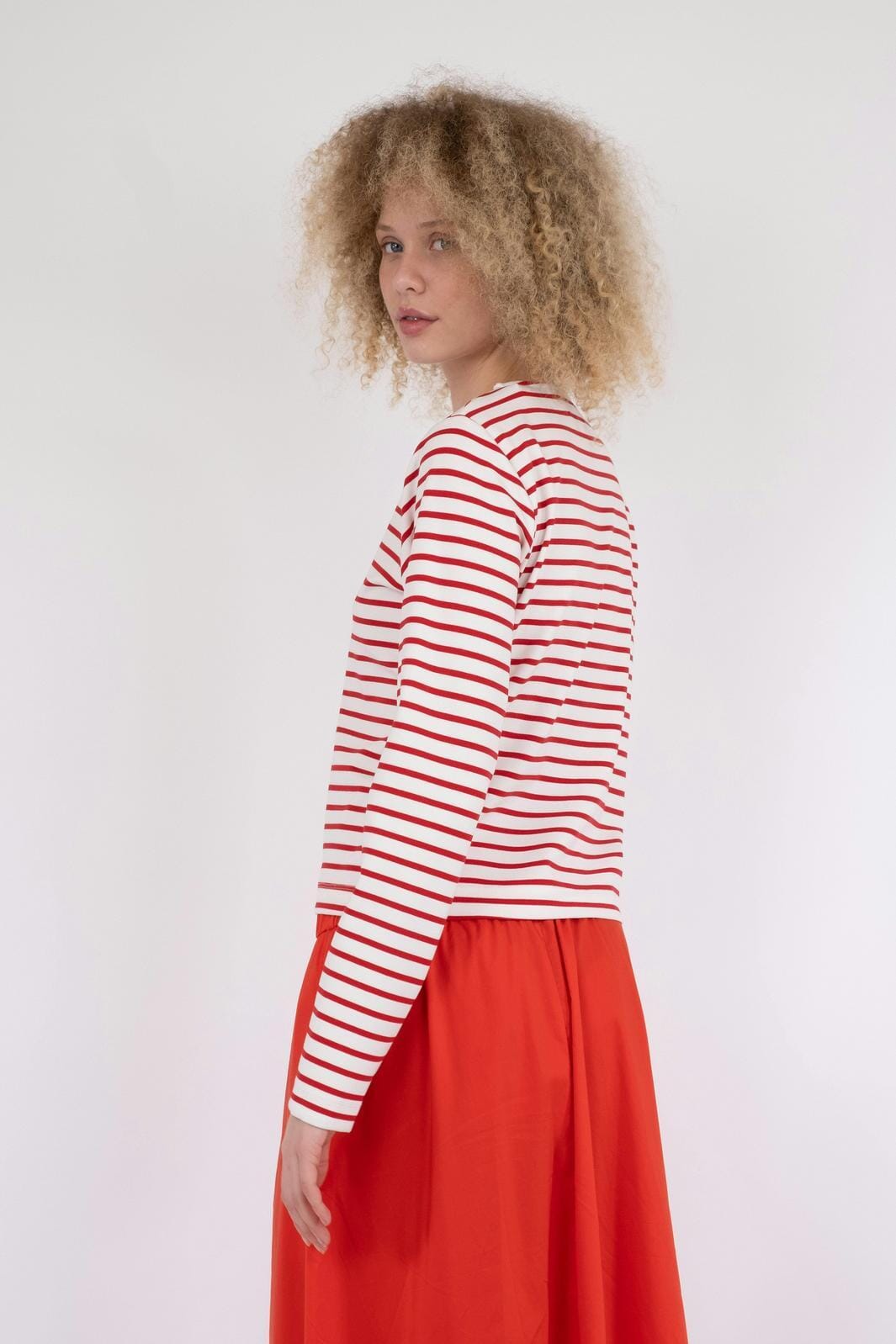 Neo Noir - Claudio Stripe Blouse - Red