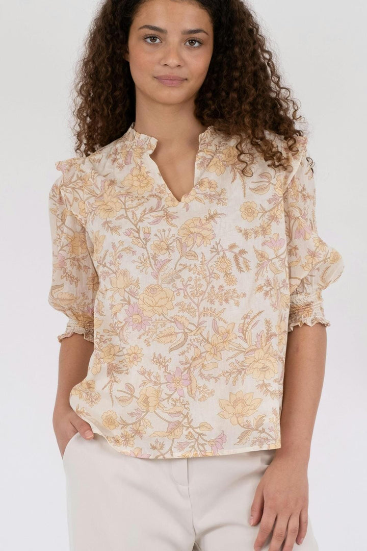 Neo Noir - Davina Rose Field Blouse - Dusty Yellow