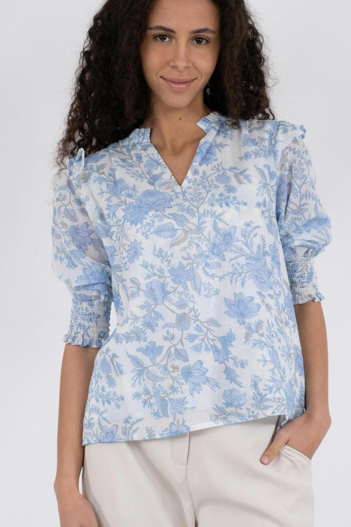 Neo Noir - Davina Rose Field Blouse - Light Blue