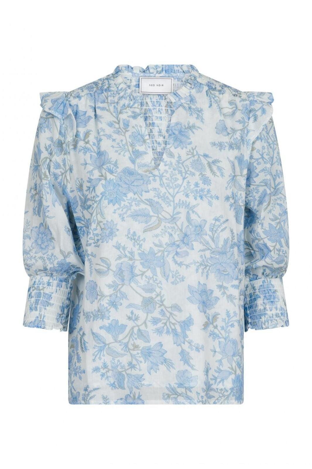 Forudbestilling - Neo Noir - Davina Rose Field Blouse - Light Blue Bluser 