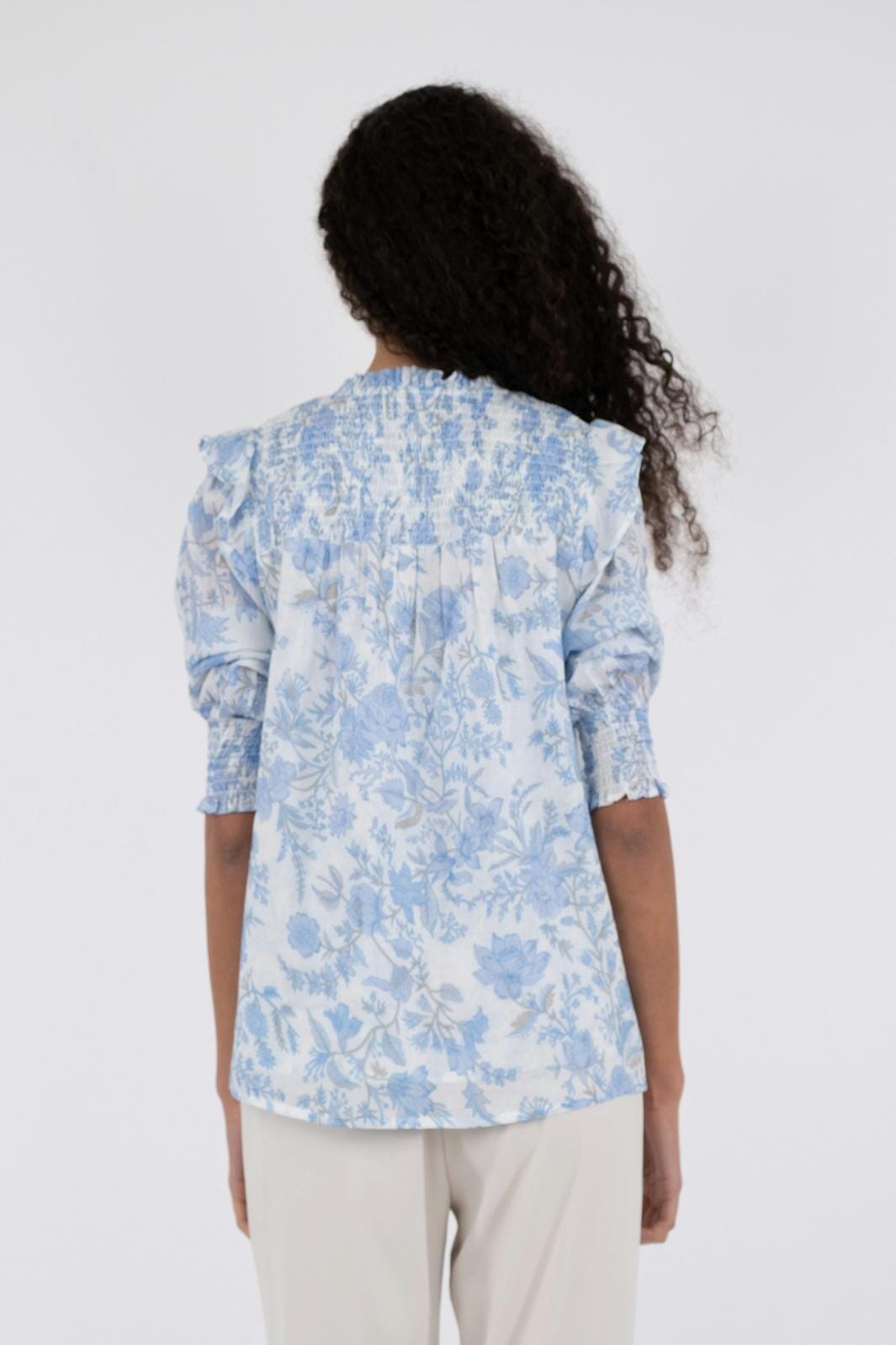 Neo Noir - Davina Rose Field Blouse - Light Blue