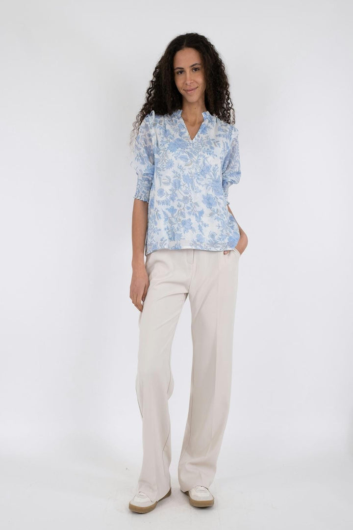 Neo Noir - Davina Rose Field Blouse - Light Blue