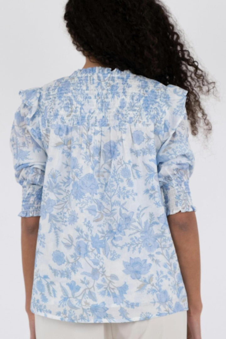 Neo Noir - Davina Rose Field Blouse - Light Blue