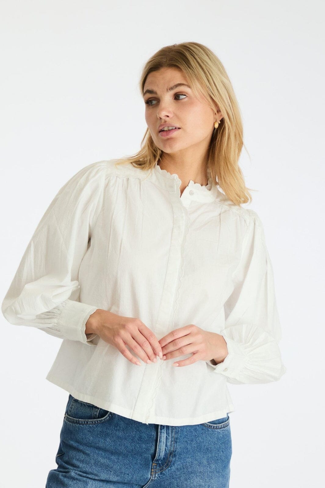 Forudbestilling - Neo Noir - Ema C Poplin Blouse - White Skjorter 