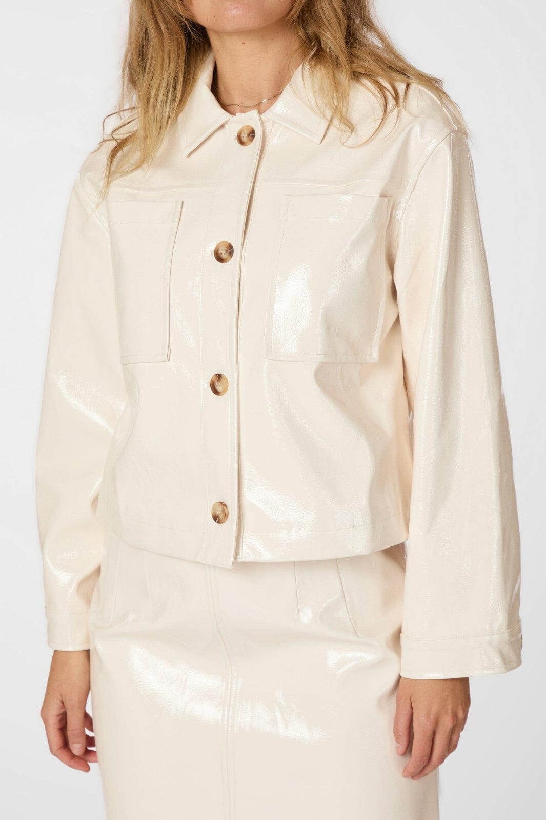 Neo Noir - Emilia Patent Jacket 164794 - 122 - Creme