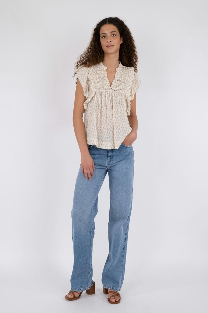 Neo Noir - Jayla Basic Blossom Top - Creme