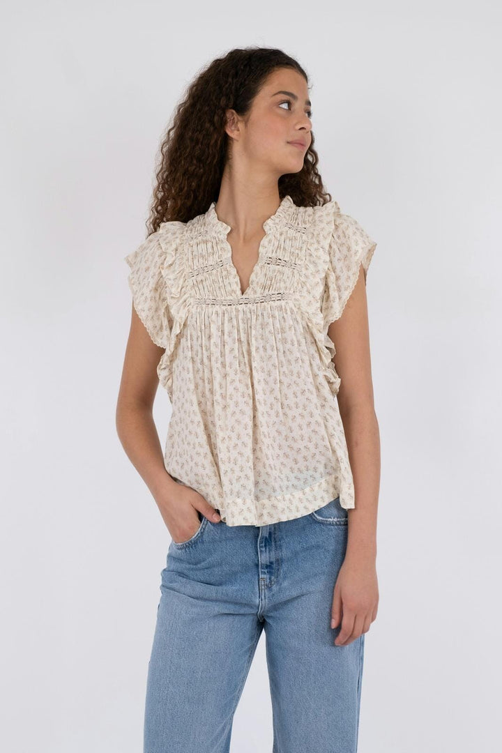 Neo Noir - Jayla Basic Blossom Top - Creme