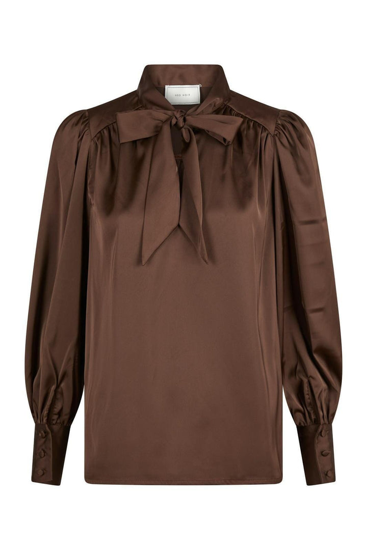 Neo Noir - Jaz Bow Blouse - Brown