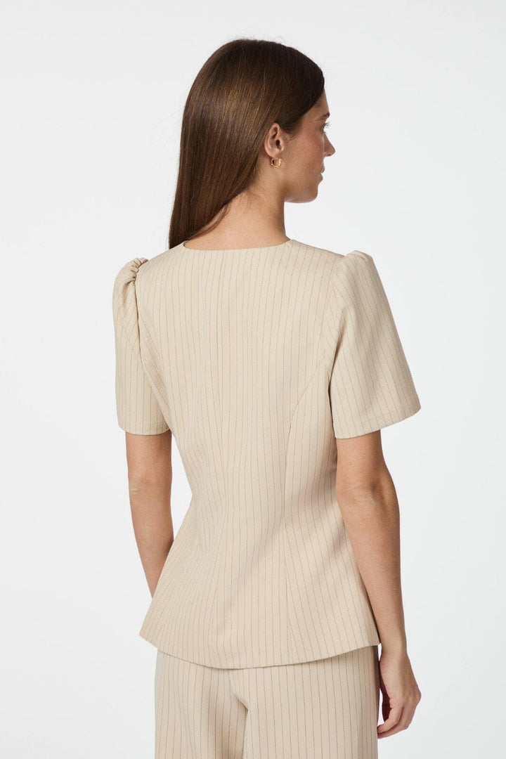 Neo Noir - Jules Pinstriped Blouse 164812 - 213 - Sand