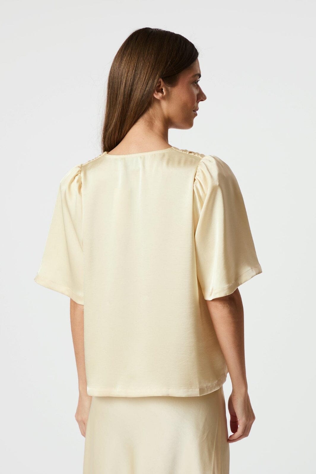 Neo Noir - Largo Heavy Sateen Blouse 160108 - 191 - Light Yellow