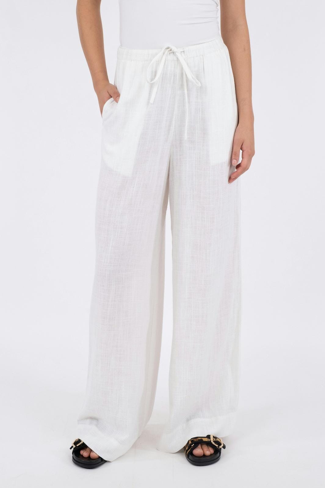 Neo Noir - Lissabon Soft Linen Pants - White