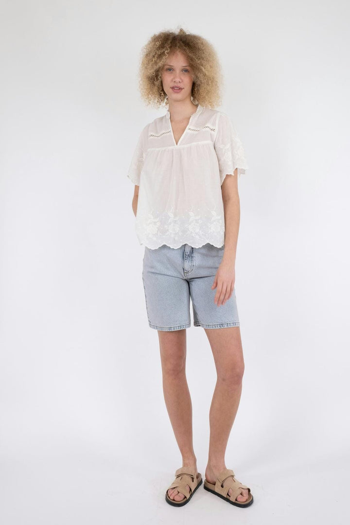 Neo Noir - Micheline Emb Blouse - Off White