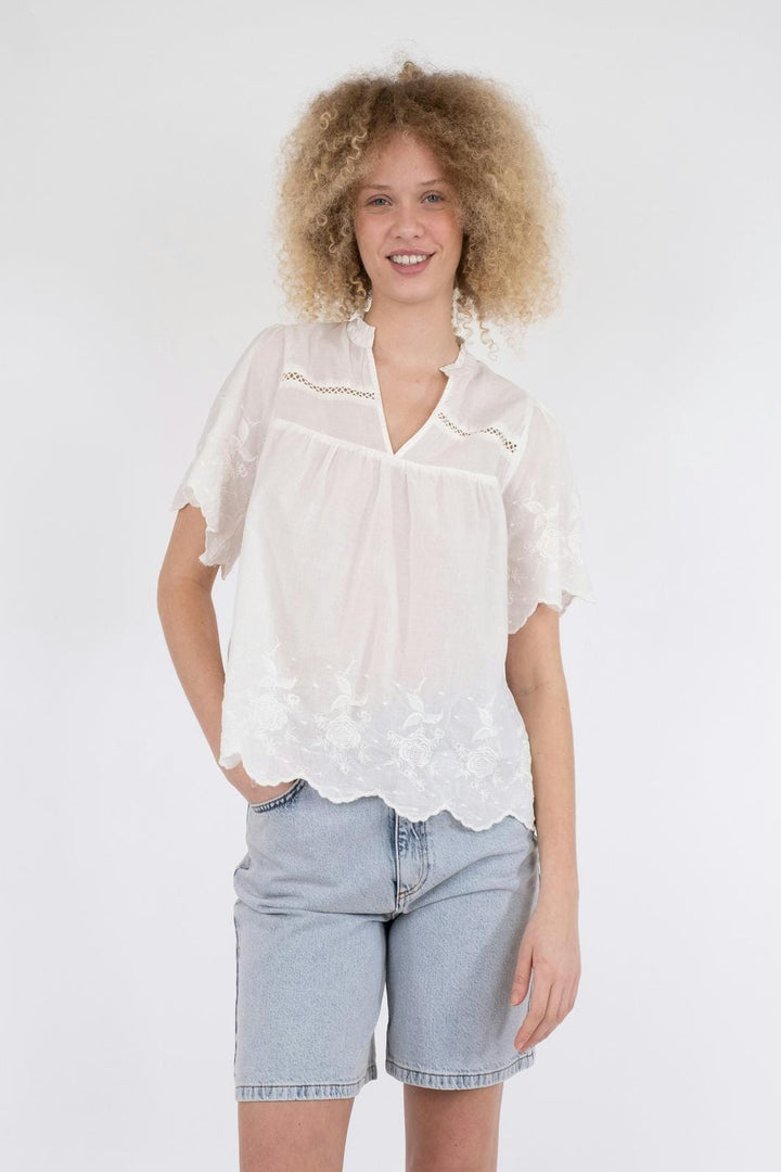 Neo Noir - Micheline Emb Blouse - Off White