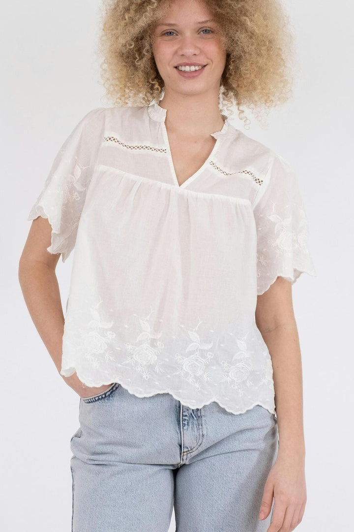 Neo Noir - Micheline Emb Blouse - Off White