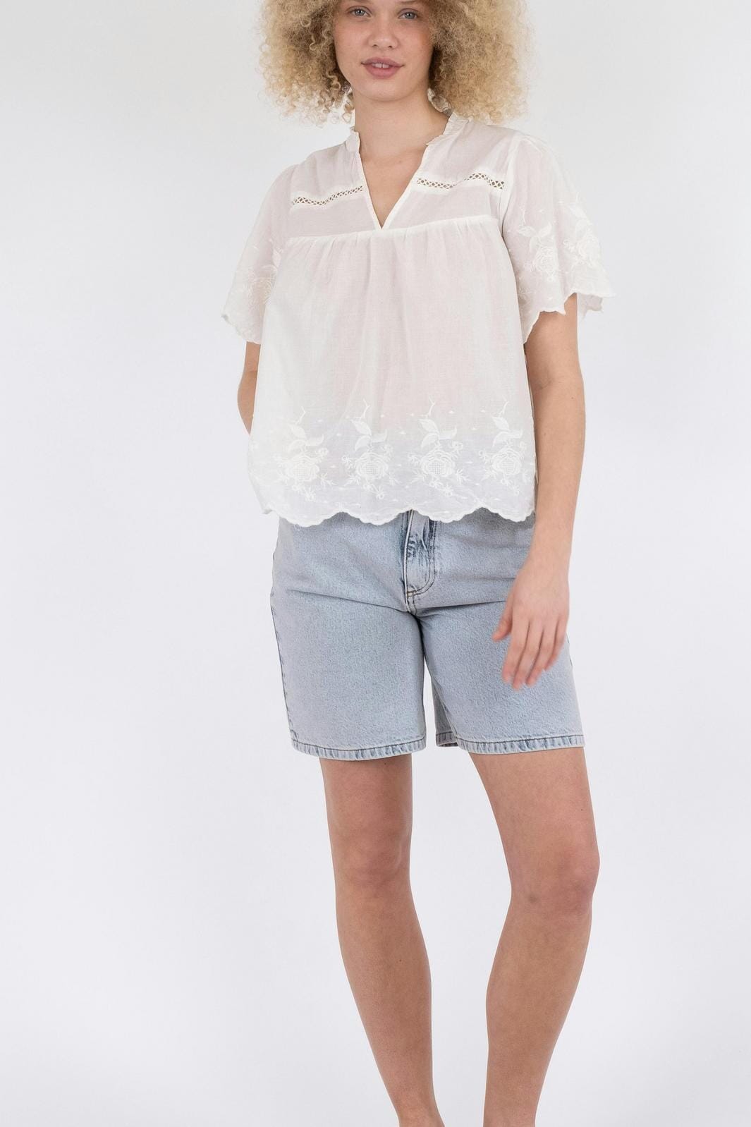 Neo Noir - Micheline Emb Blouse - Off White