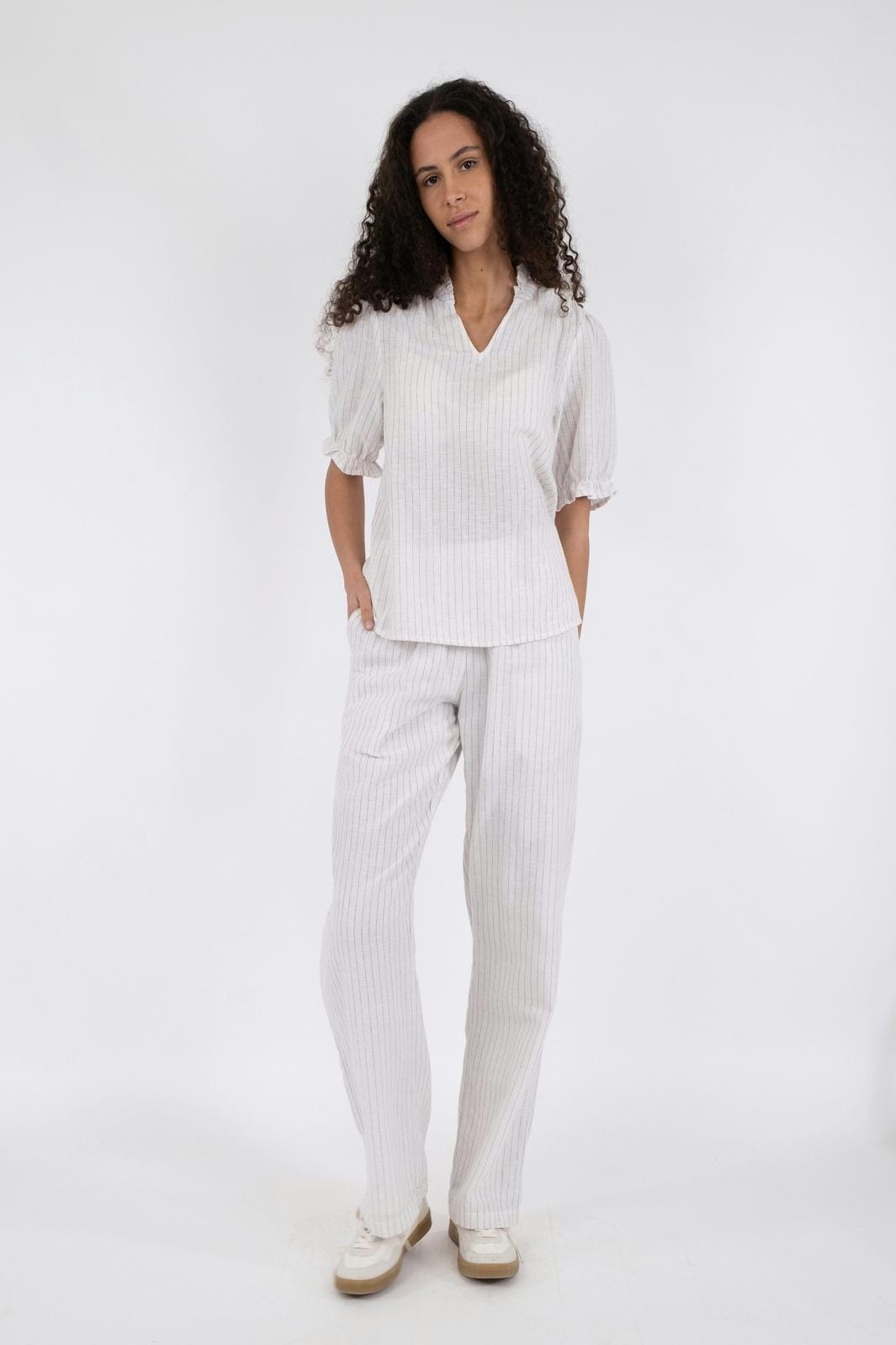 Neo Noir - Odesa Simple Stripe Blouse - Off White