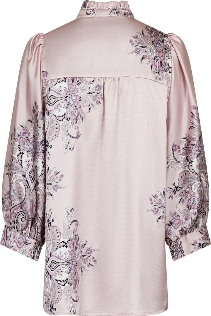 Neo Noir - Roselle Paisley Border Blouse - Dusty Rose