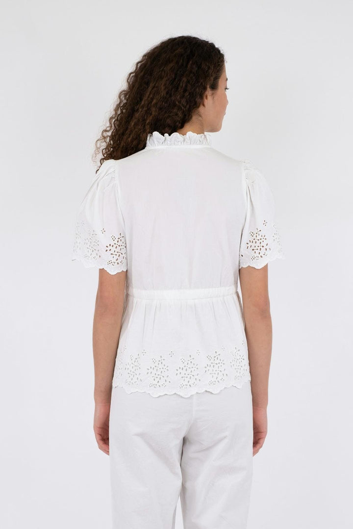 Neo Noir - Satsi Embroidery Blouse - White