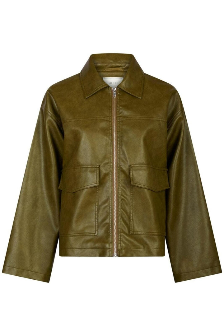 Forudbestilling - Neo Noir - Titan Faux Leather Jacket 164002 - 605 - Olive Jakker 