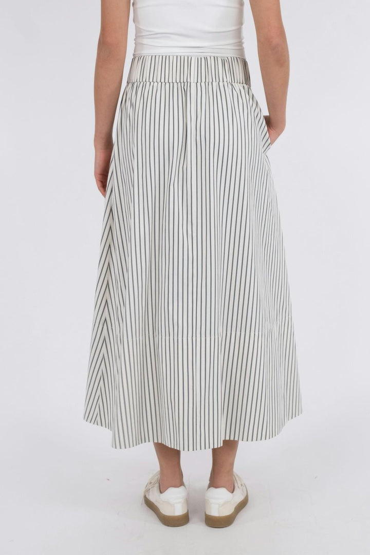 Neo Noir - Yara Long Stripe Skirt - Creme