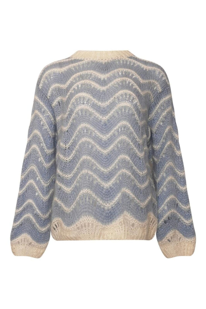 Forudbestilling - Noella - Panama Knit Jumper - 1004 Dusty Blue Strikbluser 