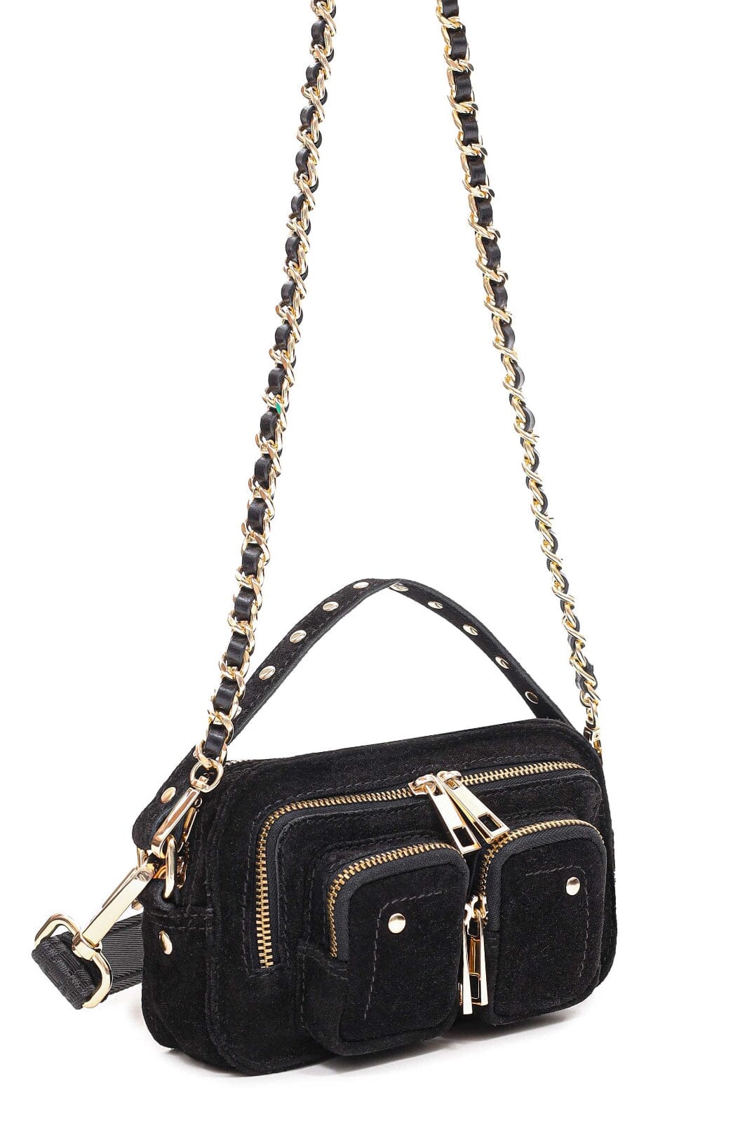 Núnoo - Helena Chain Suede W. Gold 71448401 - Black