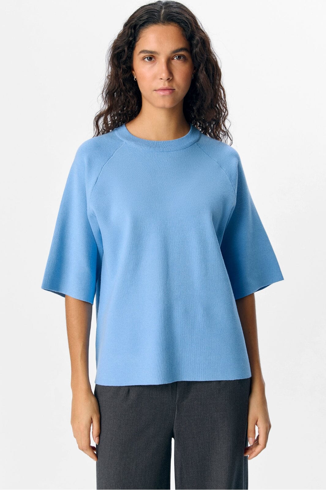 Object - Objreynard 2/4 Knit Pullover - 4845329 Cornflower Blue