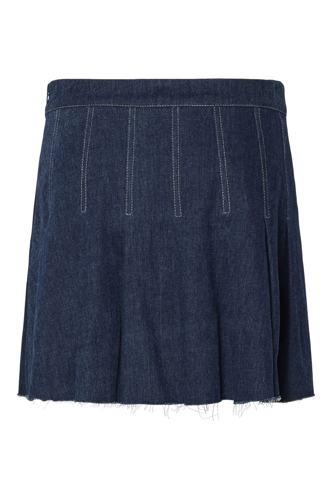 Pieces - Pcfabia Short Plisse Denim Skirt Fsy - 4745600 Dark Blue Denim