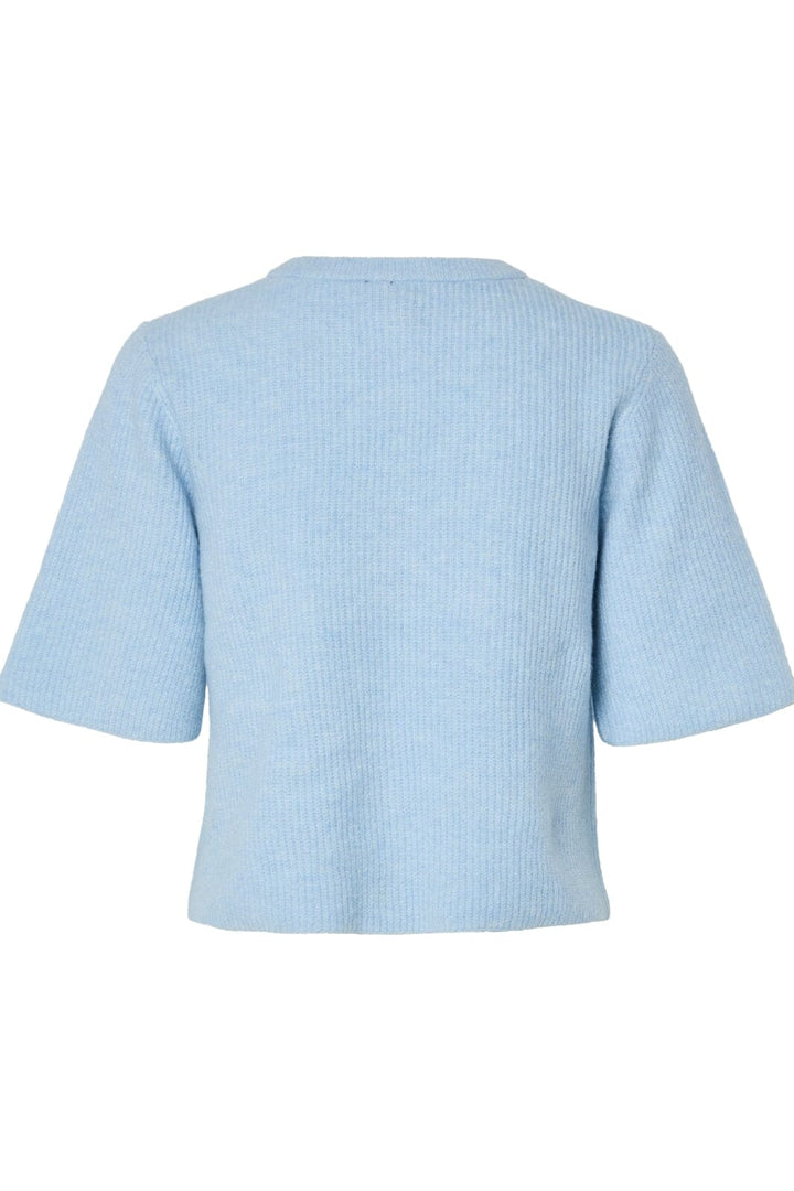 Pieces - Pcsilly Ss O-Neck Knit Cardigan - 4797581 Cashmere Blue Melange