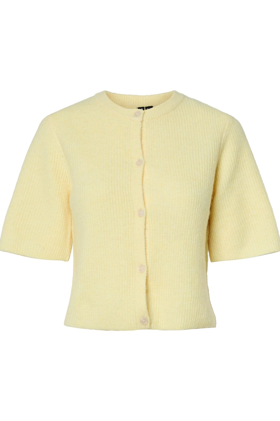 Pieces - Pcsilly Ss O-Neck Knit Cardigan - 4797583 Pale Banana Melange