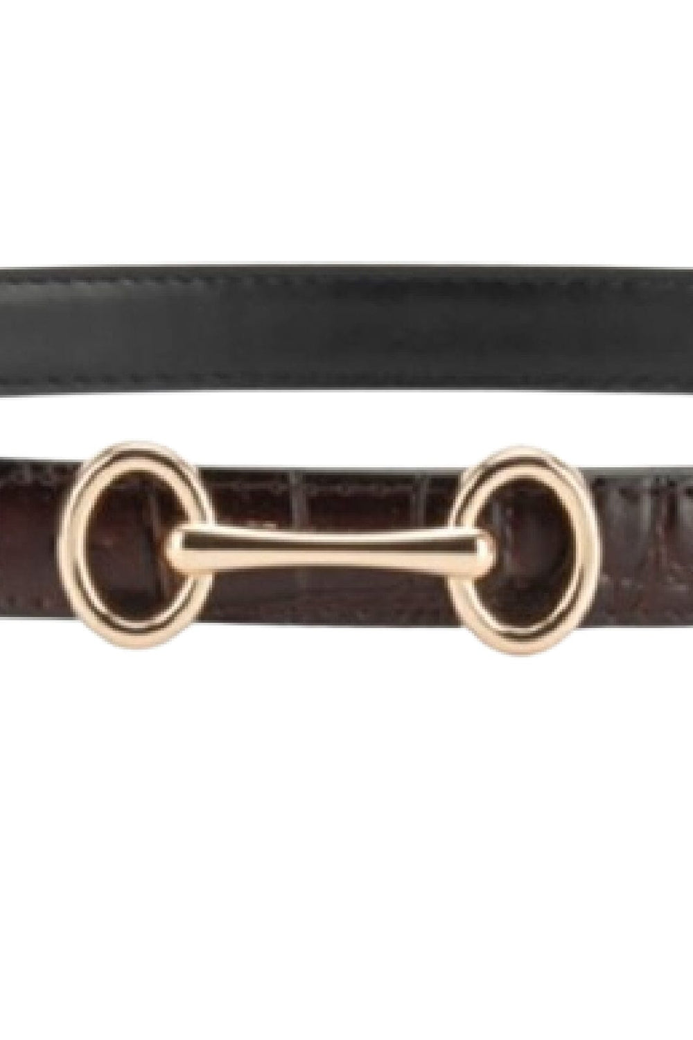 Plissé Copenhagen - Grace Croco Belt 70-820-631 - Dark Brown