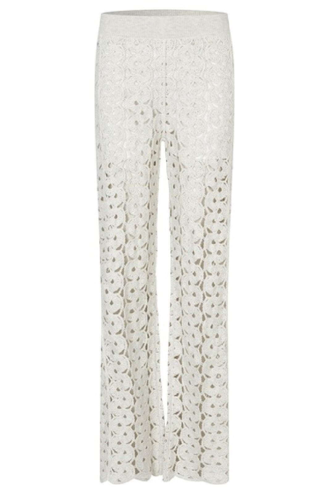 Second Female - Coralie Knit Pants 59588 - Light Grey Melange