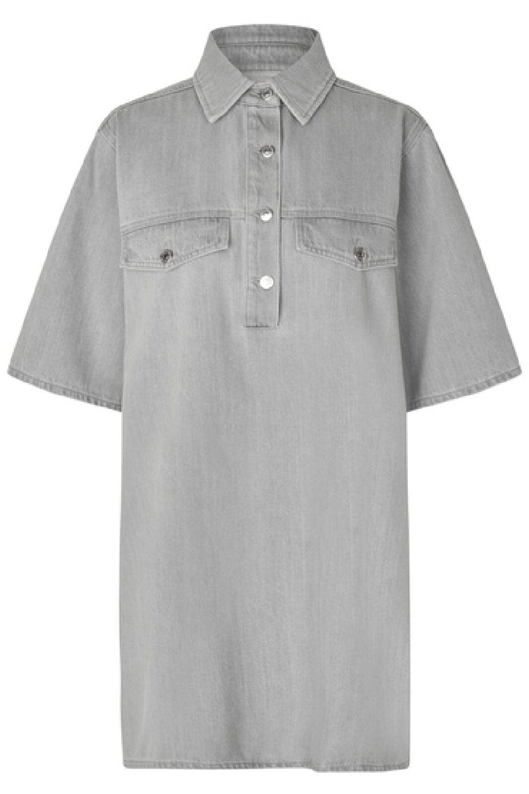 Second Female - Esso Dress 59616 - Light Grey Denim