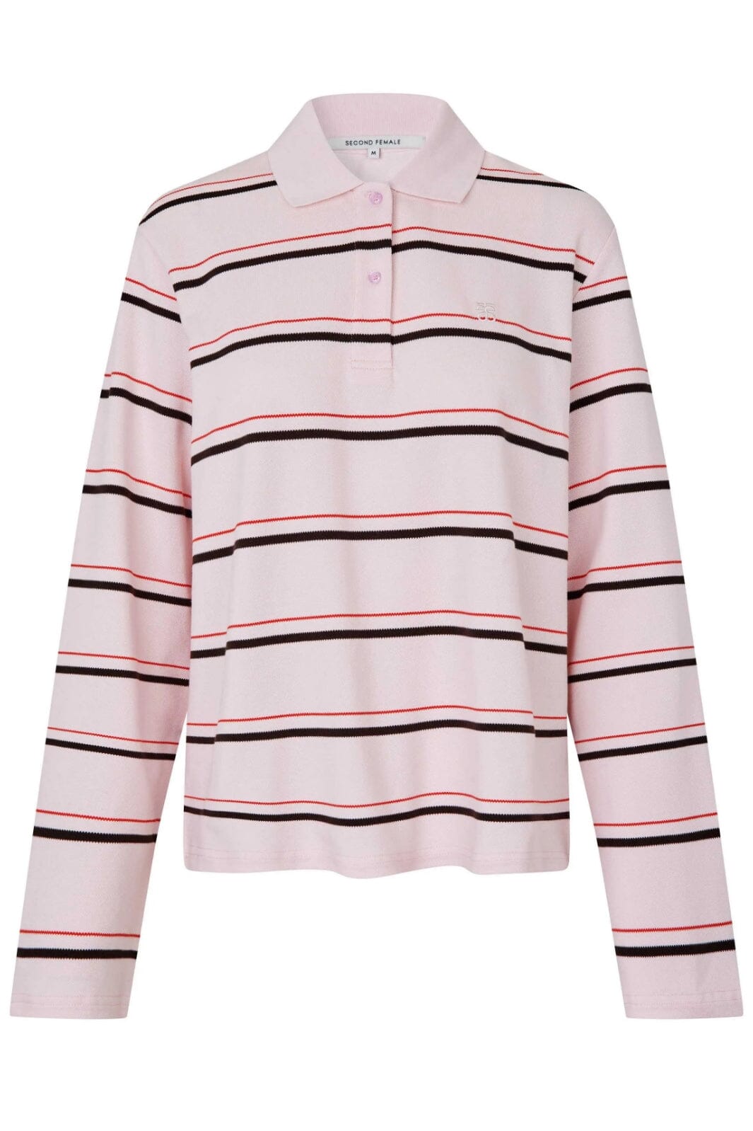 Second Female - Lovella Striped Polo Tee 60320 - Festival Bloom