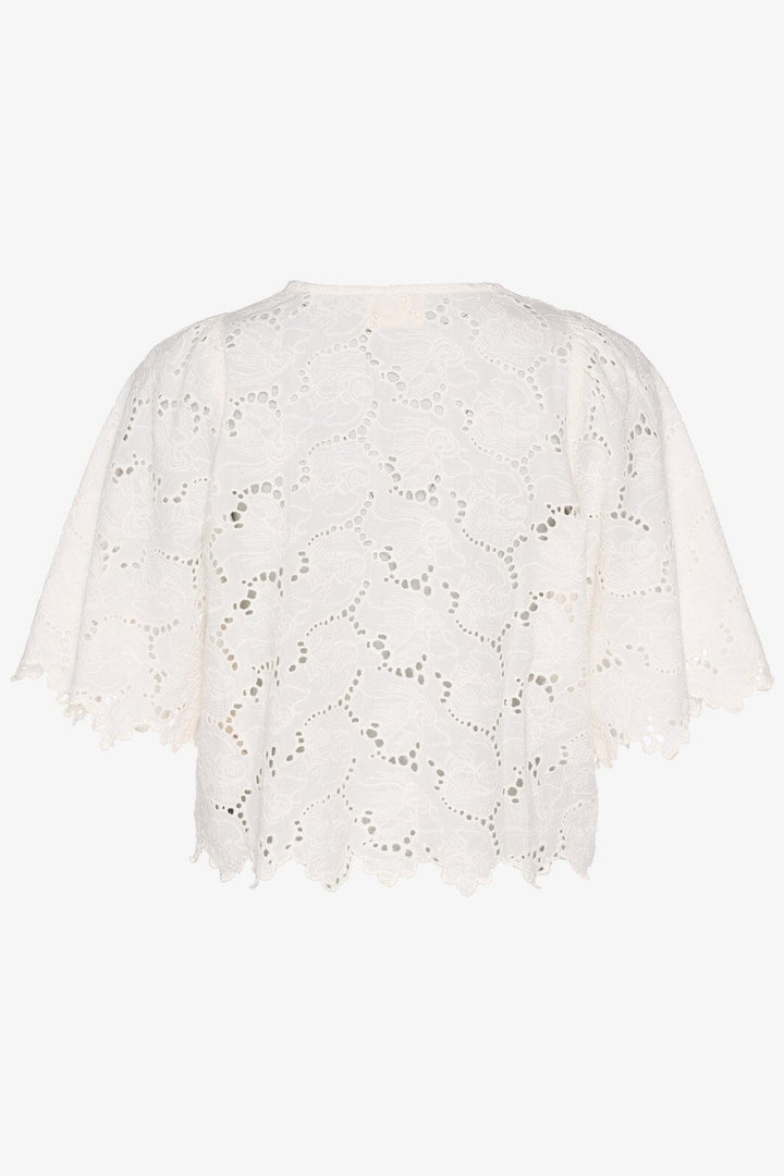 Forudbestilling - Sissel Edelbo - Eddie Leftover Broderie Anglaise Top SE 1232 - White Swan Toppe 